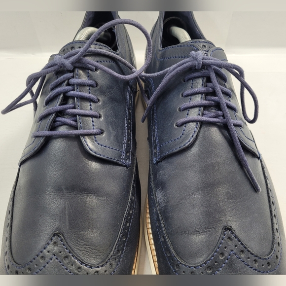 COLE HAAN ORIGINAL GRAND MEN SIZE 11.5M BLUE CASUAL WINGTIP OXFORD SHOES C30563 - Picture 7 of 15